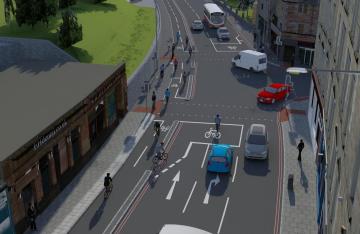 City Edinburgh Council visualisation - cycle route and new pedestrian crossings Crossing and 